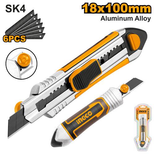 سكين قابل للفك بشفرات من سبائك الألومنيوم مع 6 شفرات SK5 HKNS1808