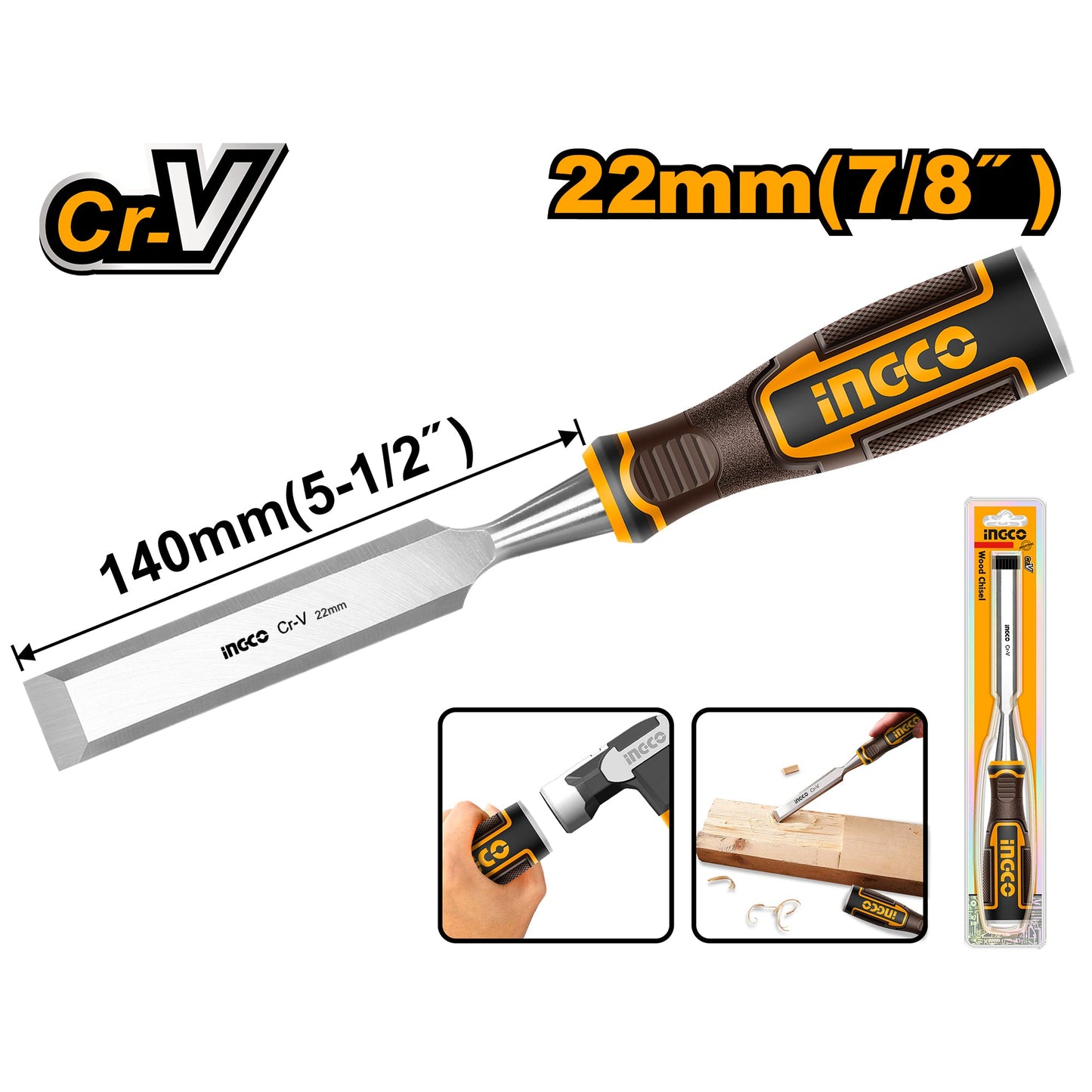 إزميل يدوي لنحت الخشب الصناعي مقاس 22 مم HWC0822