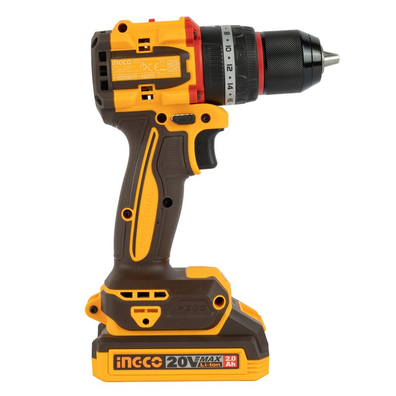 Perceuse-visseuse à percussion Brushless 20V 55Nm + 2 batteries + 47 accessoires INGCO – CIDLI20558 – INGCO Maroc – vue 7