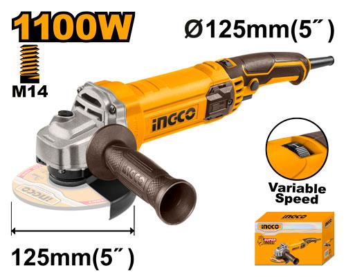 INGCO MEULEUSE 125MM 1100W AVEC VARIATEUR [AG1100385]