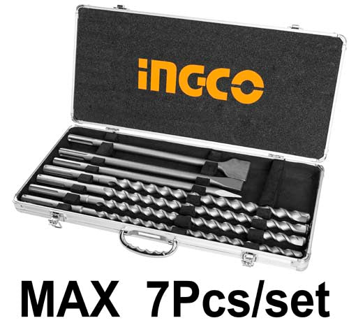 INGCO JEU DE FORETS MARTEAU ET BURIN SDS MAX [AKD5075]