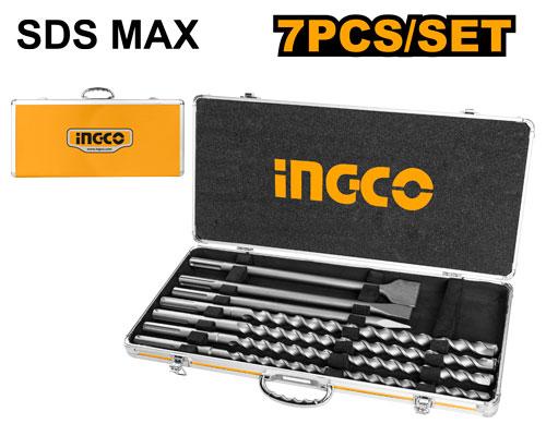 INGCO JEU DE FORETS MARTEAU ET BURIN SDS MAX [AKD5075]