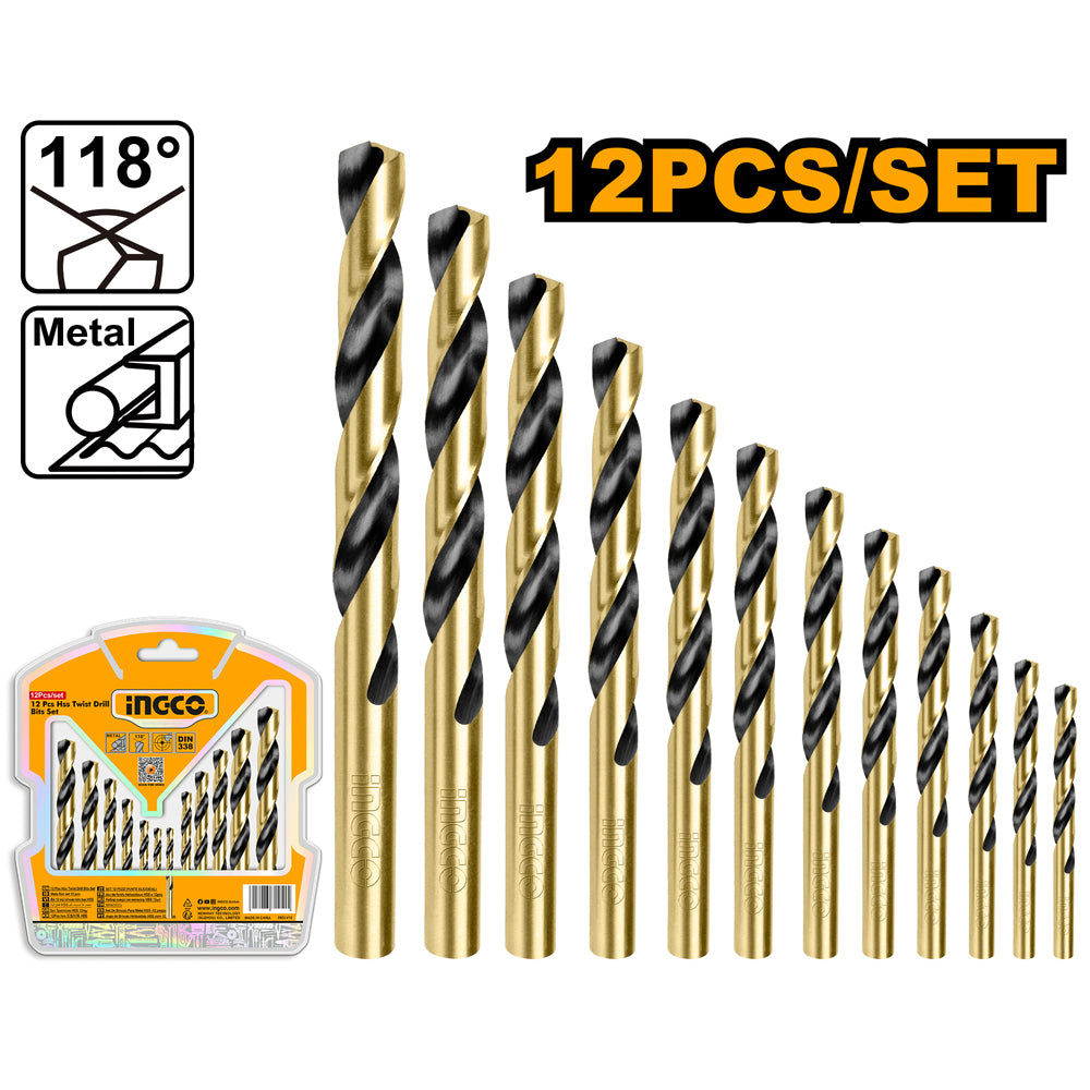 INGCO SET DE 12 FORETS HSS [AKDB1125] – INGCO Maroc