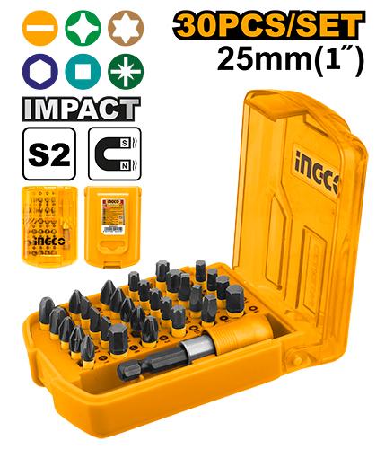 INGCO JEU D'EMBOUTS DE TOURNEVIS 30PCS NR [AKSD68303]