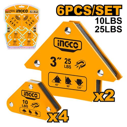 INGCO JEU SUPPORTS DE SOUDAGE MAGNETIQUES 6 PIECES [AMWH6001]