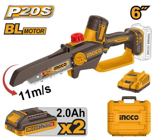 INGCO SCIE ÉLAGUEUSE 6" 20V 2BAT+CHARG [CGSLI20662]