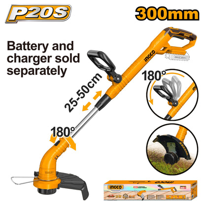 INGCO DEBROUSSAILLEUSE 20V BATTERIE/CHARGEUR NON INCLUS [CGTLI20018]