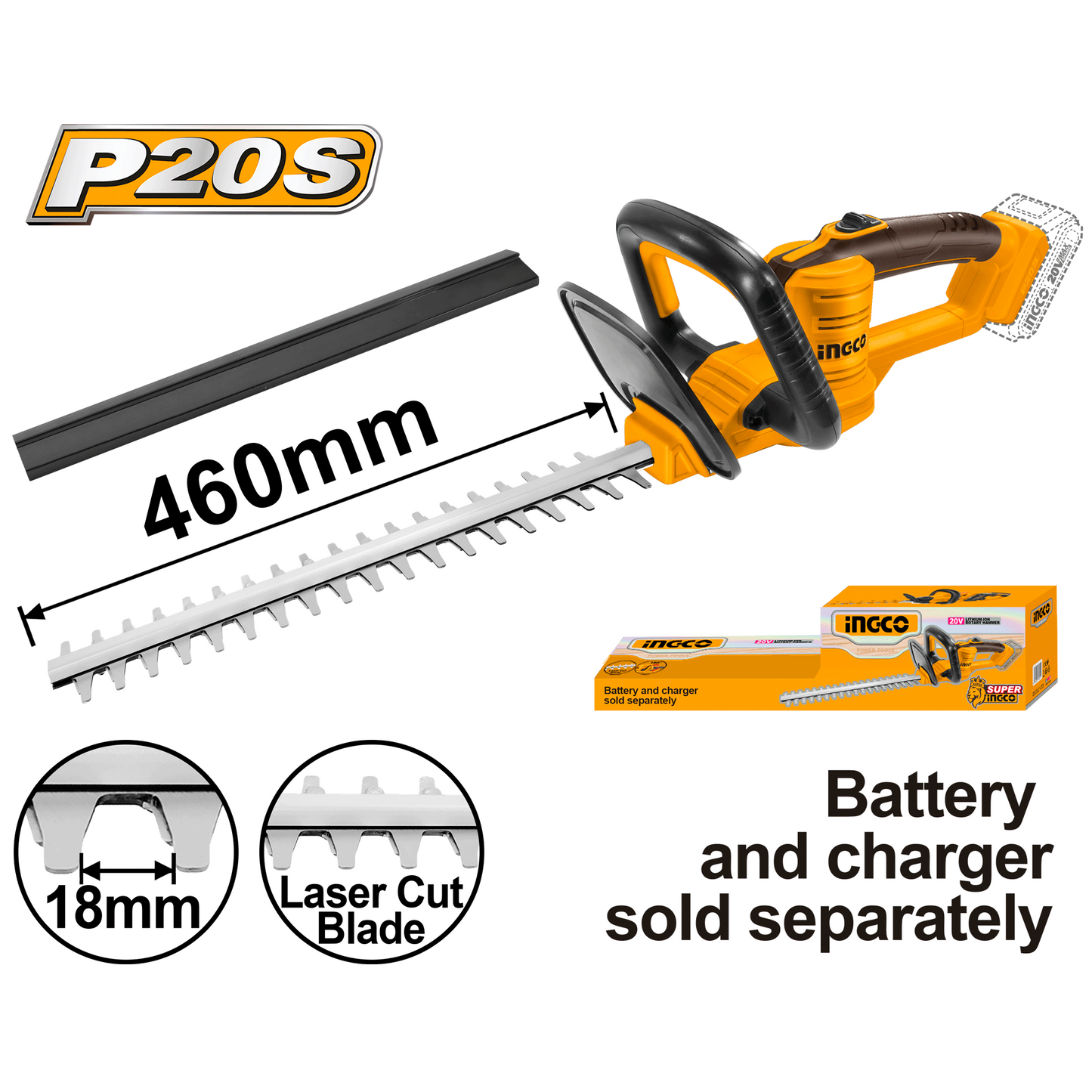 P20S 20V Lithium-Ion Taille-haie 18 pouces CHTLI20018