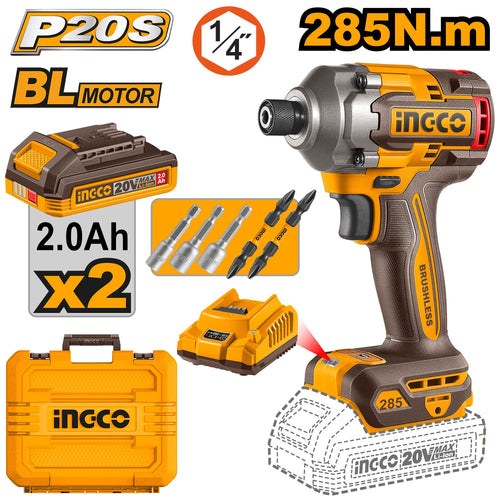 INGCO VISSEUSE A CHOC 20V 285N.M BRUSHLESS [CIRLI2028]