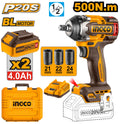 INGCO BOULONNEUSE A CHOC 500NM BRUSHLESS 20V+2BAT [CIWLI2050] – INGCO Maroc