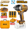 INGCO BOULONNEUSE A CHOC 850NM BRUSHLESS 20V+2BAT [CIWLI2085] – INGCO Maroc