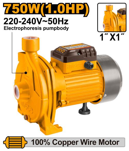 INGCO POMPE CENTRIFUGE 1 HP EAU PROPRE CPM7508 H:30 [CPM7508]