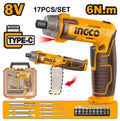INGCO TOURNEVIS VISSEUSE 8V 6N.m + 17PCS [CSDLI08025] – INGCO Maroc