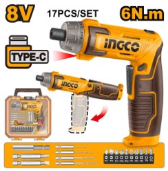 INGCO TOURNEVIS VISSEUSE 8V 6N.m + 17PCS [CSDLI08025]