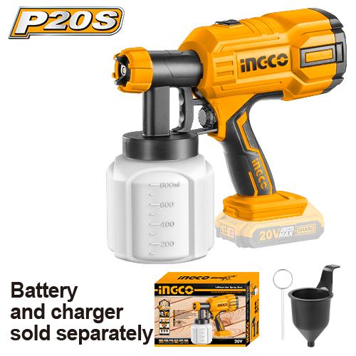 INGCO PISTOLET A PEINTURE SANS FIL 20V SANS BATTERIE [CSGLI2001] – INGCO Maroc