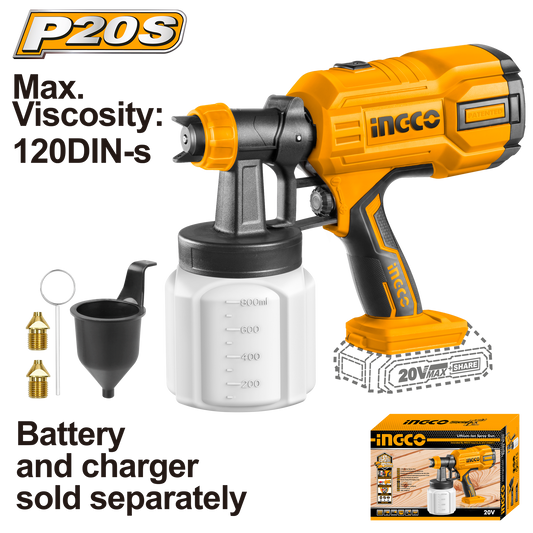 Pistolet à peinture sans fil au lithium-ion P20S/20V CSGLI2003 | CSGLI2001 | CSGLI20406 ING-CT