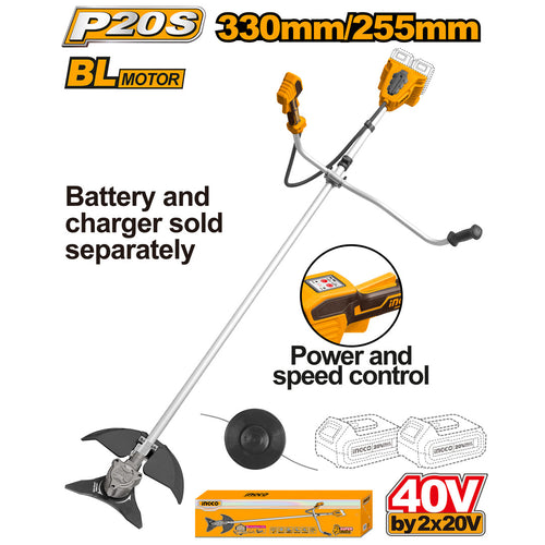 P20S 20V/40V Tondeuse à gazon sans fil / Coupe-bordures à moteur sans balais CSTLI20018