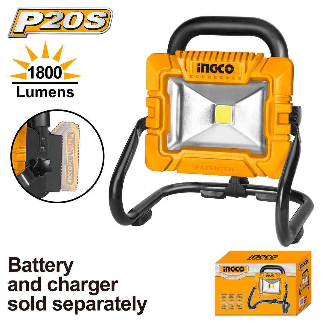 INGCO PROJECTEUR 20V BATTERIE/CHARGEUR NON INCLUS [CWLI2025] – INGCO Maroc