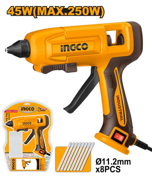 INGCO PISTOLET A COLLE 250W + 8 BATONS COLLE [GG408]