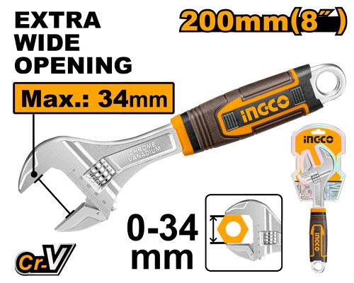 INGCO CLE A MOLETTE POIGNEE SOUPLE 200MM [HADW131088]