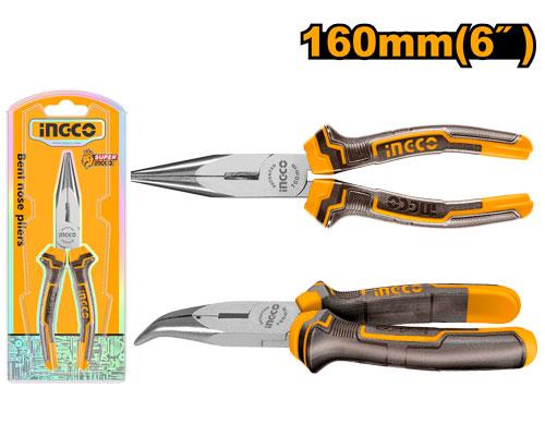 INGCO PINCE A BEC COUDE 160MM SS [HBNP08168]