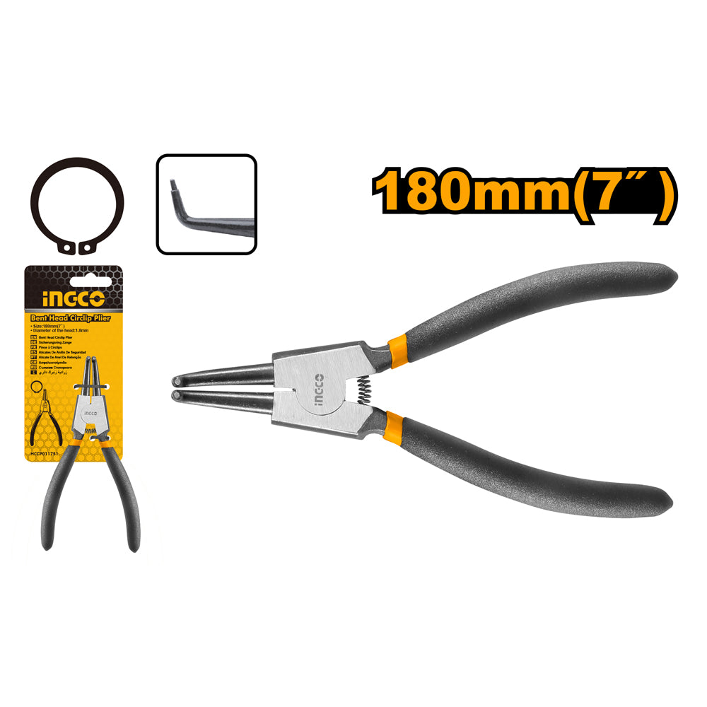 INGCO PINCE CIRCLIPS EXTERIEUR A TETE COURBEE 180MM [HCCP011751] – INGCO Maroc