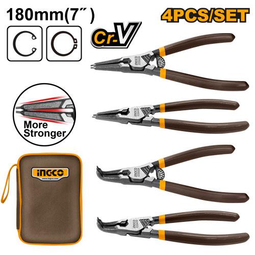 INGCO JEU DE 4 PINCES CIRCLIPS EN ACIER DE CARBONE [HCCPS26180]