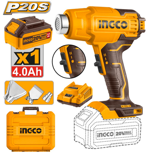 مسدس حراري لاسلكي P20S/20V ليثيوم أيون درجة الحرارة 300/550 درجة مئوية ING-CT