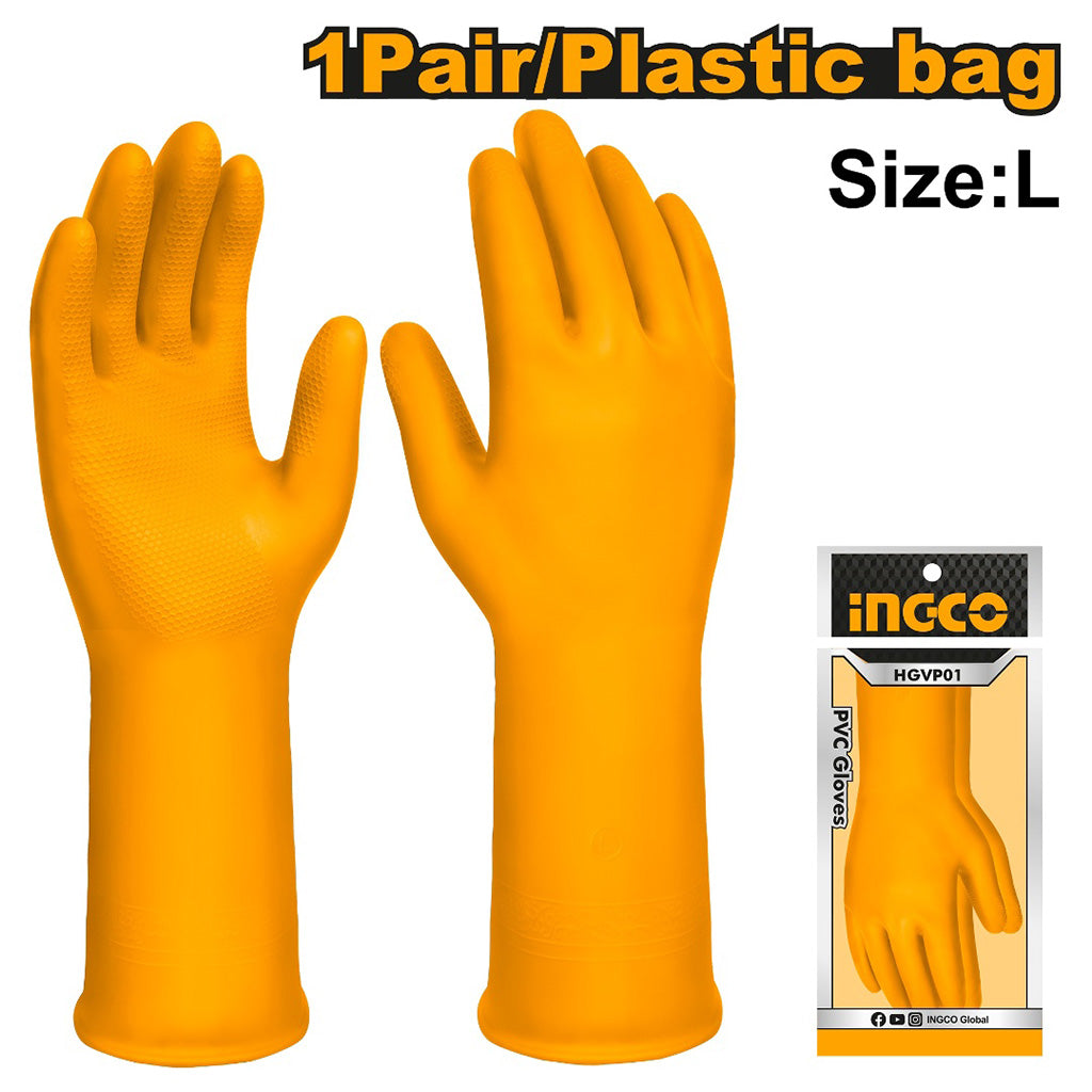 INGCO GANTS PVC JAUNES [HGVP02]