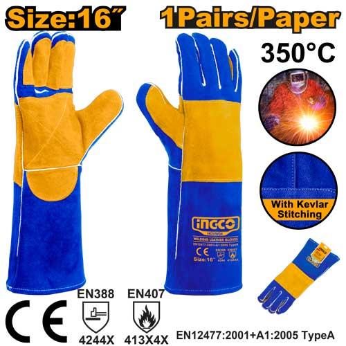 INGCO GANTS POUR SOUDAGE GANTS EN CUIR NR [HGVW04]