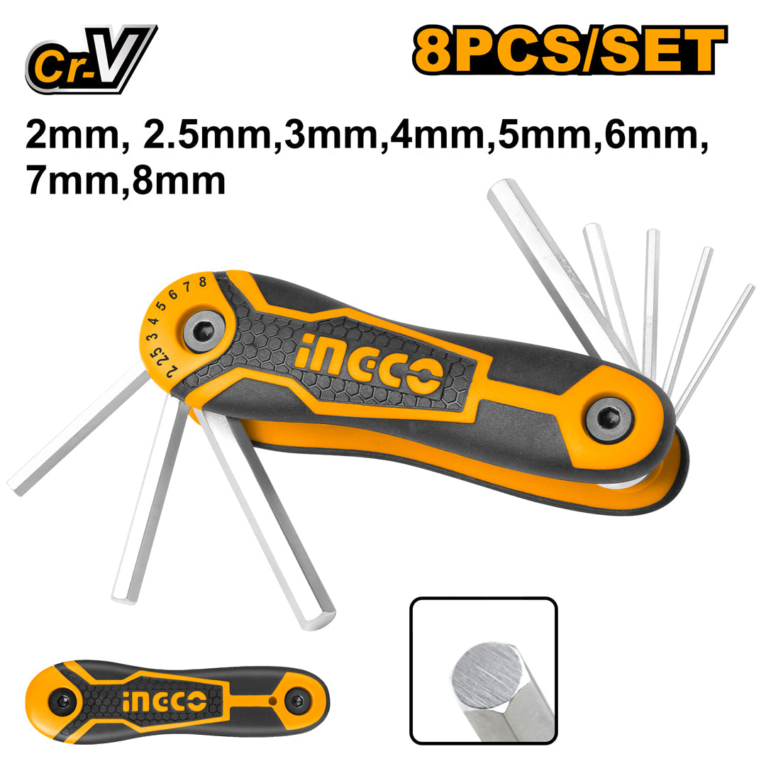 INGCO CLES HEX 8PCS 2-8MM [HHK14081]