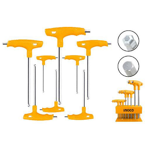 INGCO JEU DE 8 CLES HEXAGONALES A POINTE SPHERIQUE T ING [HHKT80828]