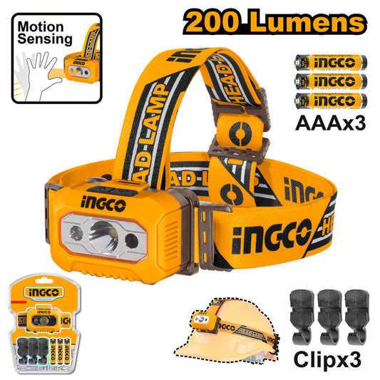 INGCO LAMPE FRONTALE A PILE [HHL013AAA8]