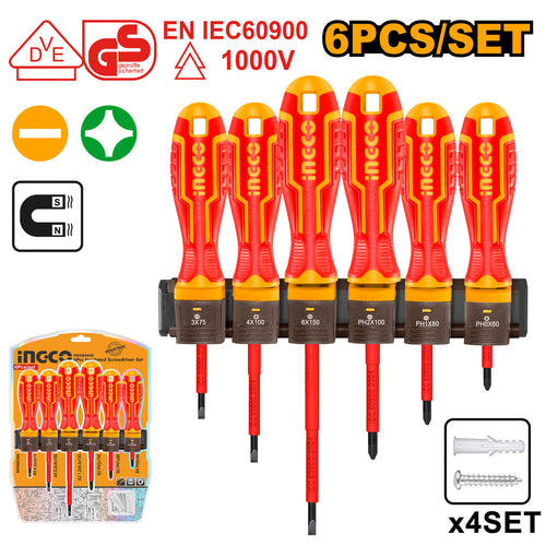 INGCO TOURNEVIS ISOLES SET DE 6 PIECES [HKISD0608]