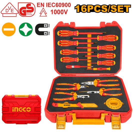 INGCO MALETTE 16PCS OUTILLAGE A MAIN ISOLE [HKITH1601]
