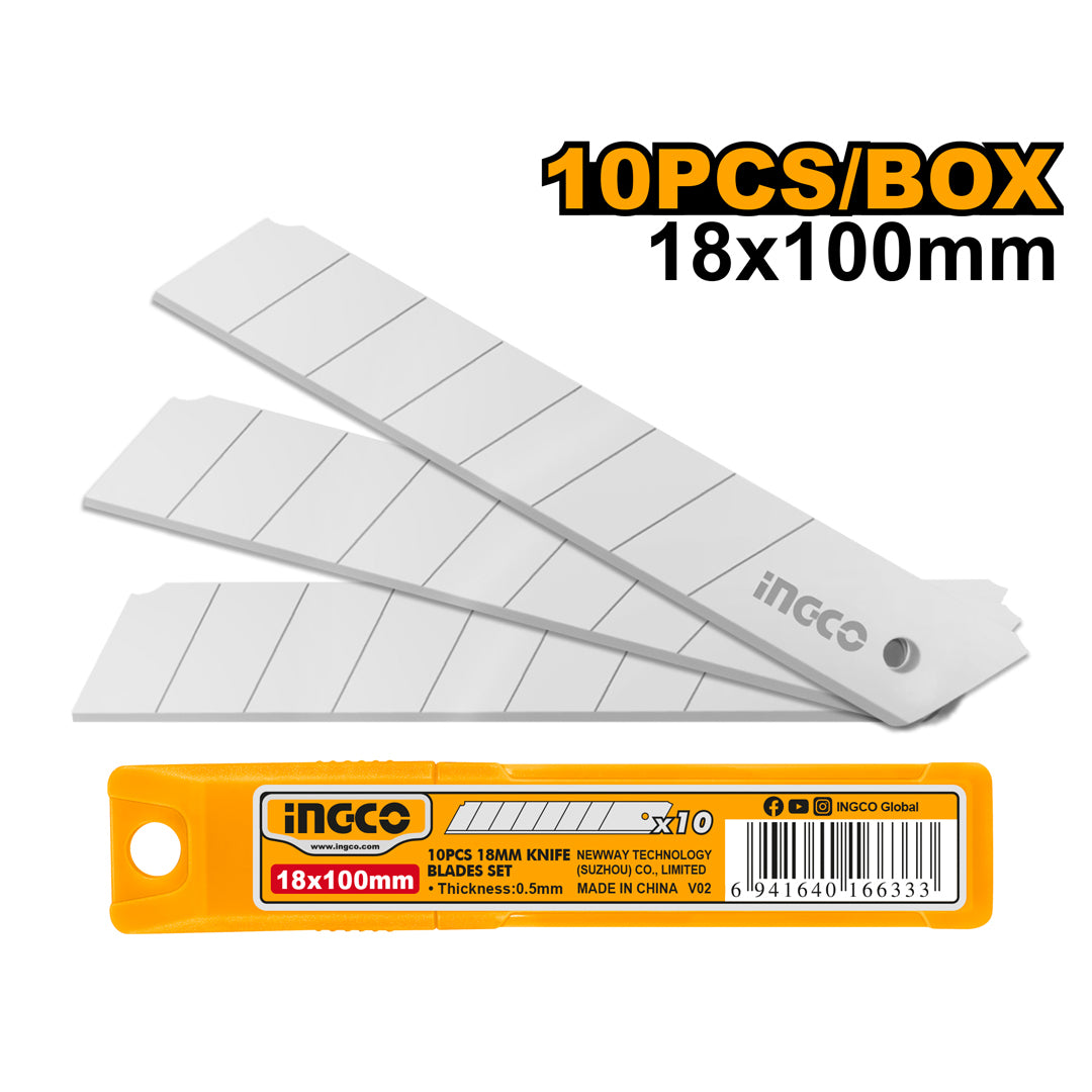 INGCO BOITE DE 10 LAMES DE CUTTER 18*100MM [HKNSB112] – INGCO Maroc
