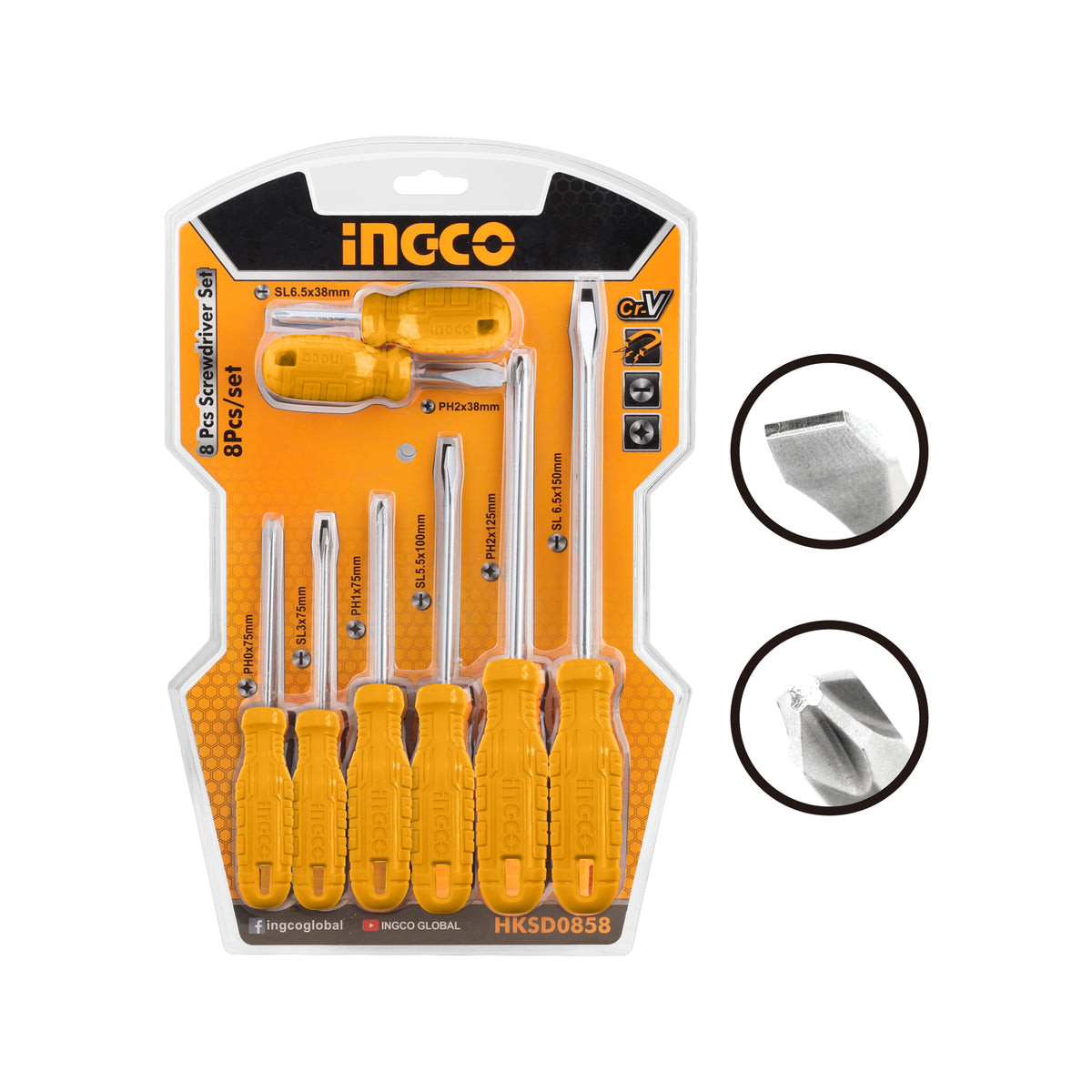 INGCO SET DE 8 TOURNEVIS SS [HKSD0858] – INGCO Maroc