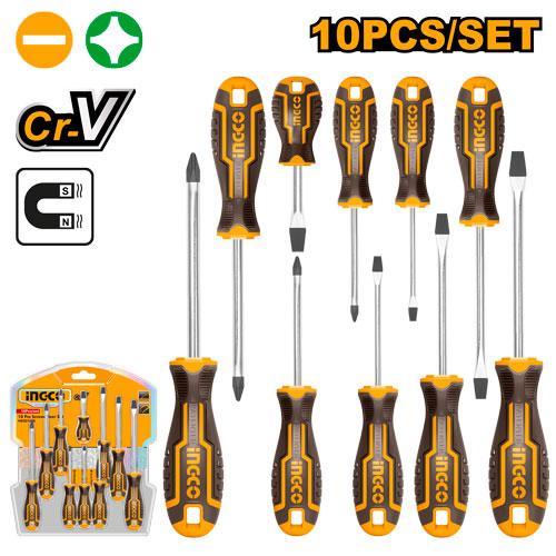 INGCO SET DE 10 TOURNEVIS [HKSD1028]