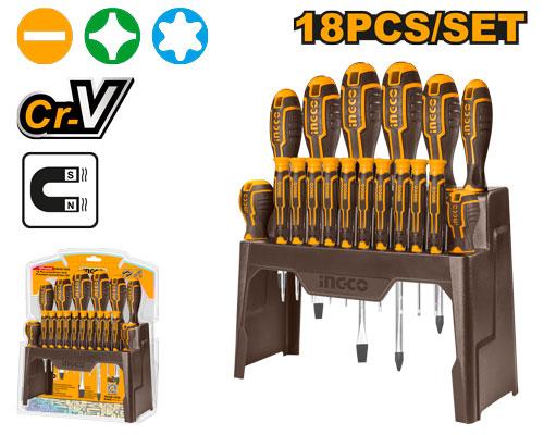 INGCO SET DE 18 TOURNEVIS ET TOURNEVIS DE PRECISION [HKSD1828]