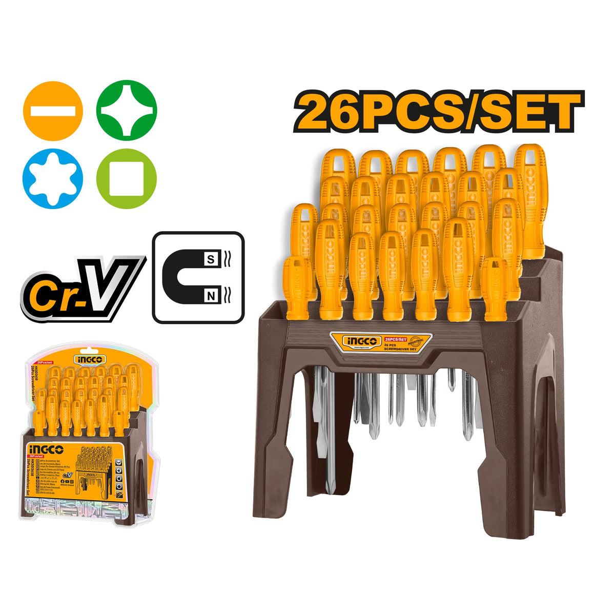 INGCO SET DE 26 TOURNEVIS [HKSD2658] – INGCO Maroc