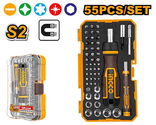 INGCO SET DE 55 PIÈCES POUR TOURNEVIS [HKSDB0558]