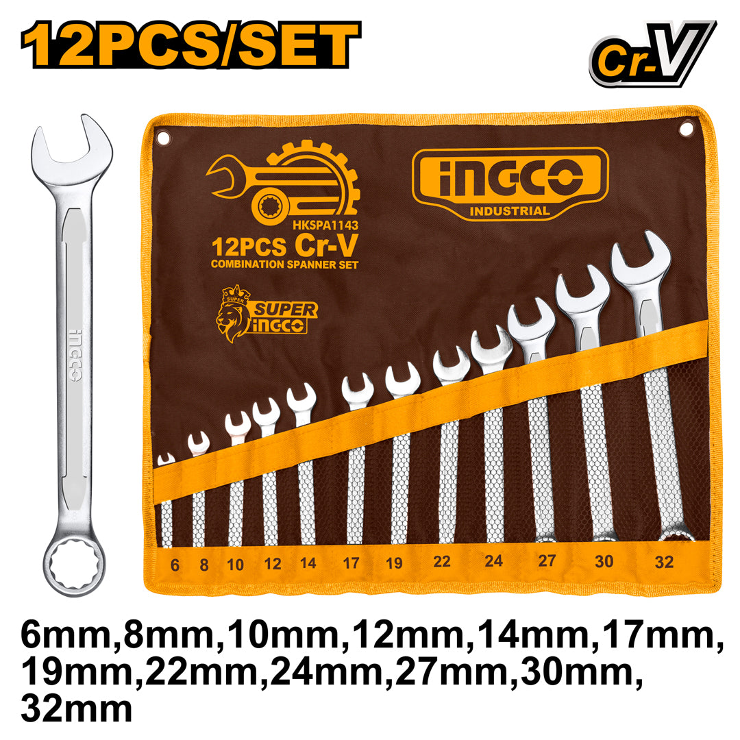 INGCO SET DE 12 CLES MIXTES 6 32 MM [HKSPA1143] – INGCO Maroc