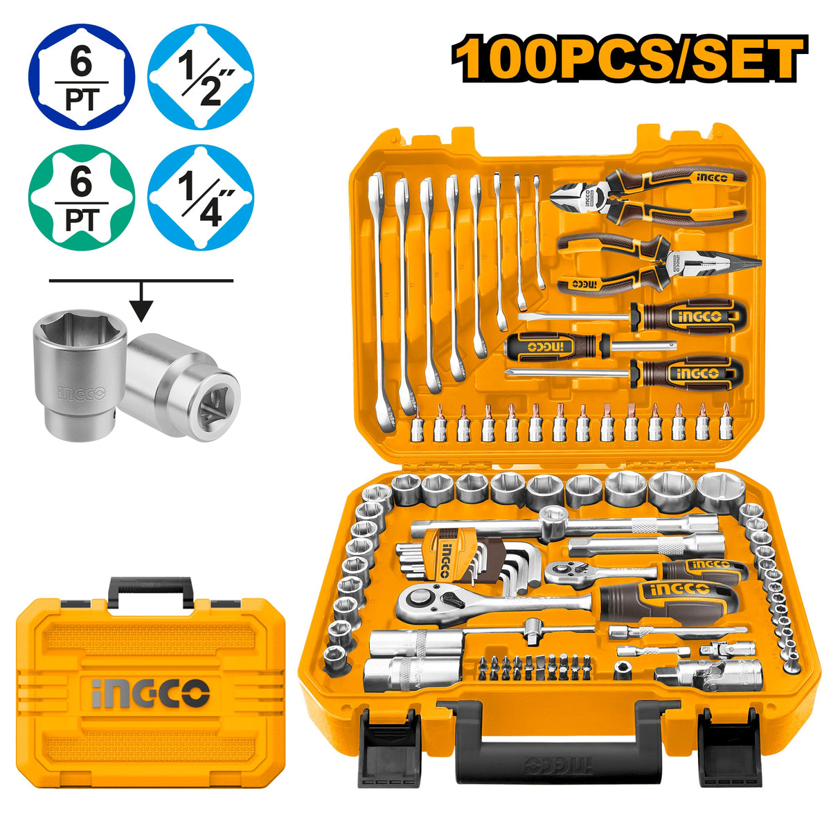 INGCO COFFRET A OUTILS 100 PIECES [HKTHP21001] – INGCO Maroc