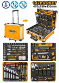Valise d'outils à main 147 pièces INGCO en coffret aluminium – INGCO Maroc