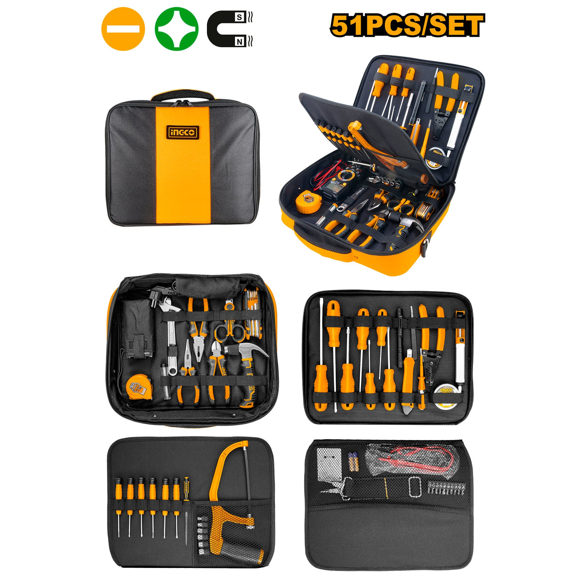INGCO JEU D'OUTILS TELECOM 51 PIECES [HKTTS0511] – INGCO Maroc