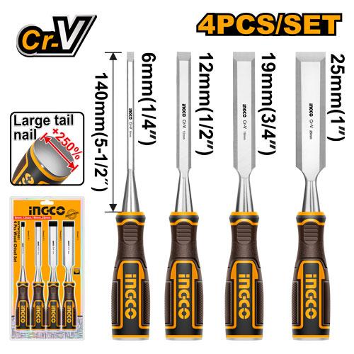 INGCO SET DE 4 CISEAUX A BOIS 6MM, 12MM, 19MM, 25MM [HKTWC0401] – INGCO Maroc