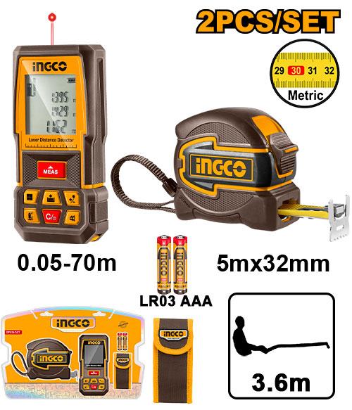 INGCO PACK TELEMETRELESER + METRE RUBAN [HLDD241201M]
