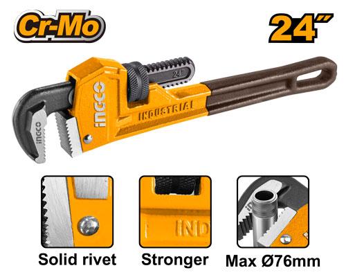 INGCO CLE SERRE-TUBES EN ACIER DE CARBONE LR: 600M [HPW0824]