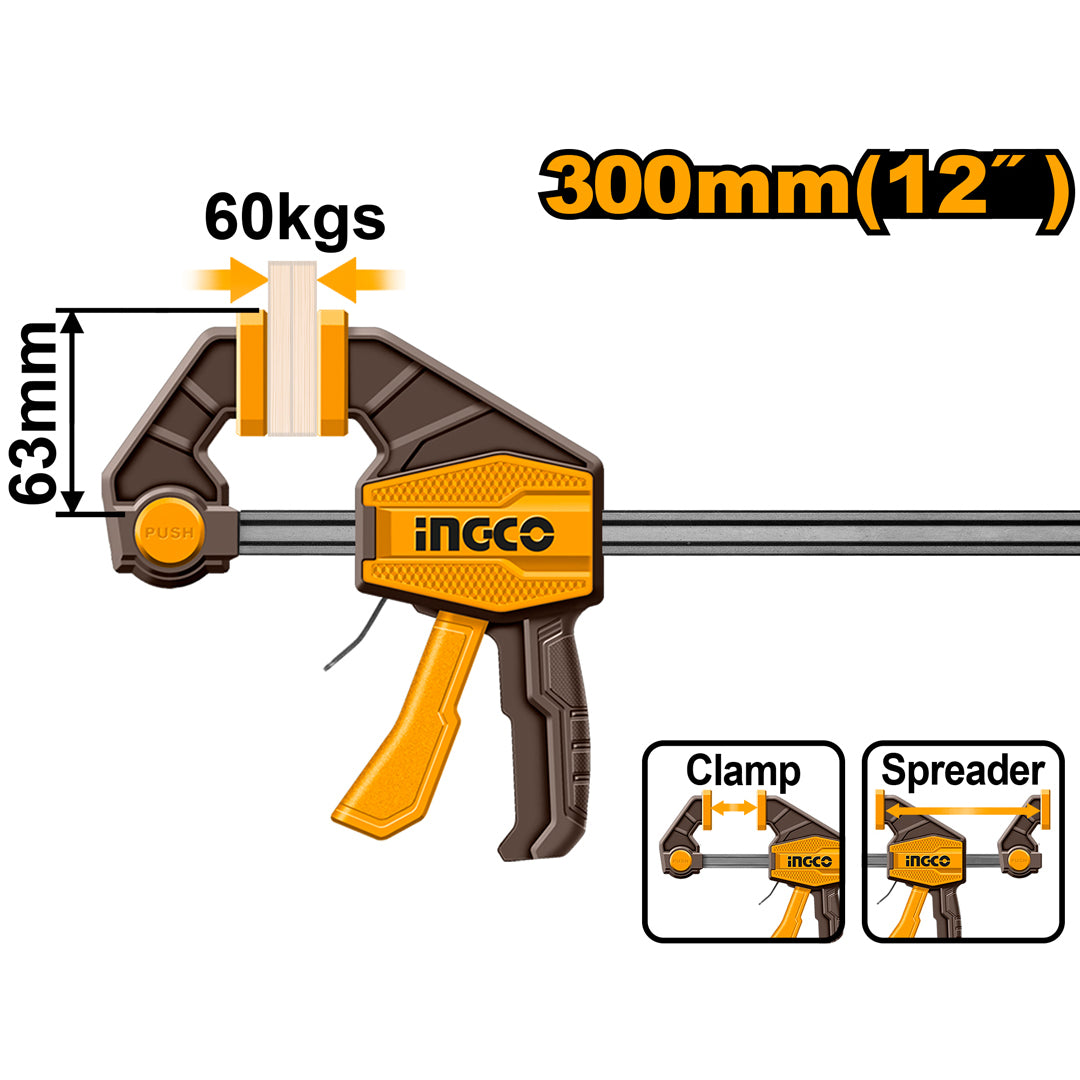 INGCO SERRE-JOINT RAPIDE UNE MAIN 63X300MM [HQBC01602] – INGCO Maroc