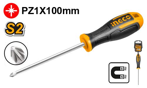 INGCO TOURNEVIS POZIDRIV PZ1 D：5.0*100MM LR：10 [HS68PZ1100]